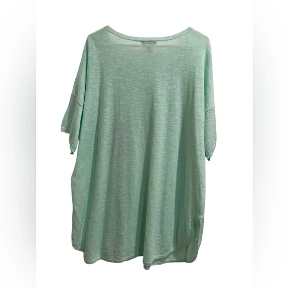 EILEEN FISHER Flower Green Organic Linen Cotton Lightweight Sweater Top XL - Picture 3 of 10